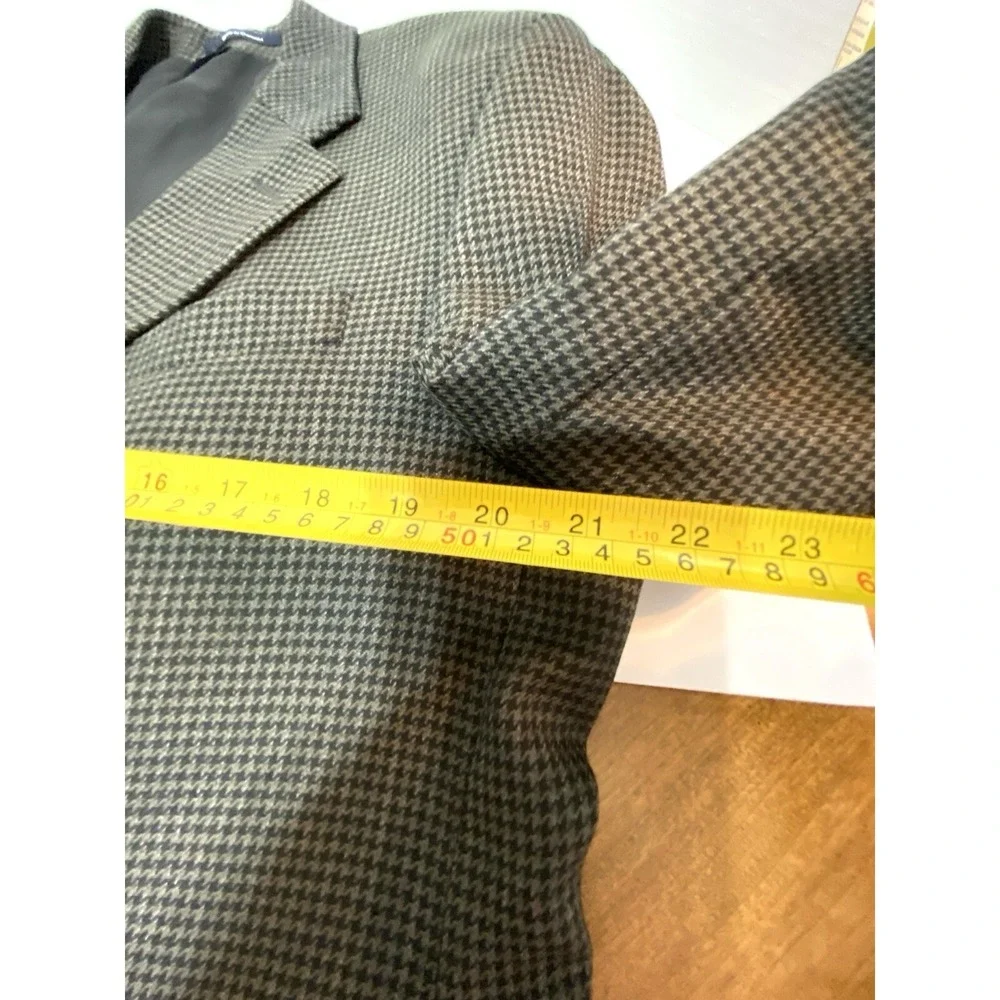 Lauren‎ Ralph Lauren Mens 40R Grey Houndstooth Wool Blazer Sport Coat 2-Button